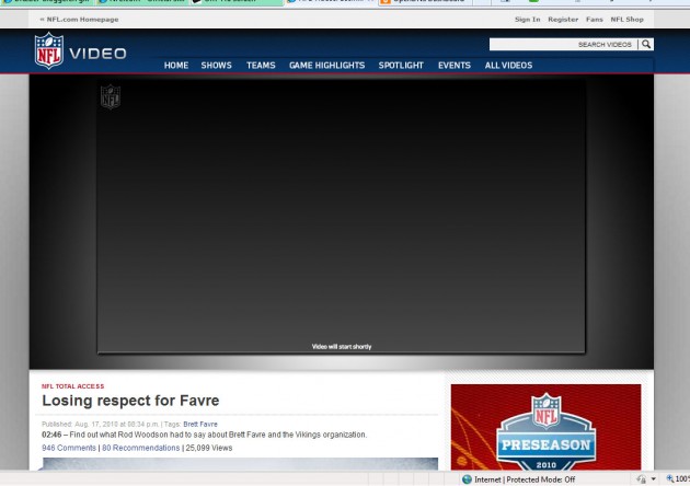 Problemer med NFL video